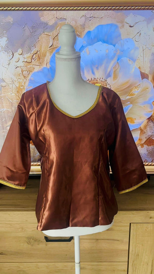 Body en satin Marron