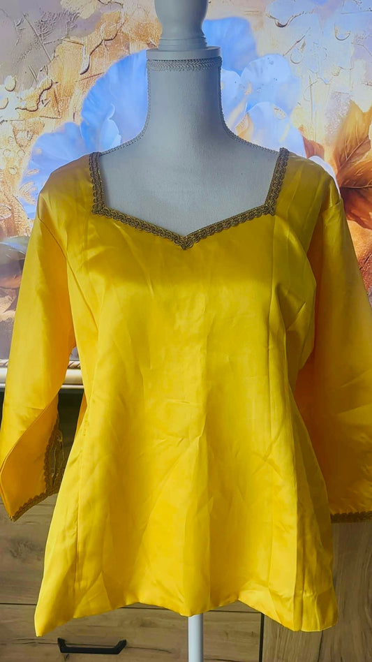 Body en satin Jaune