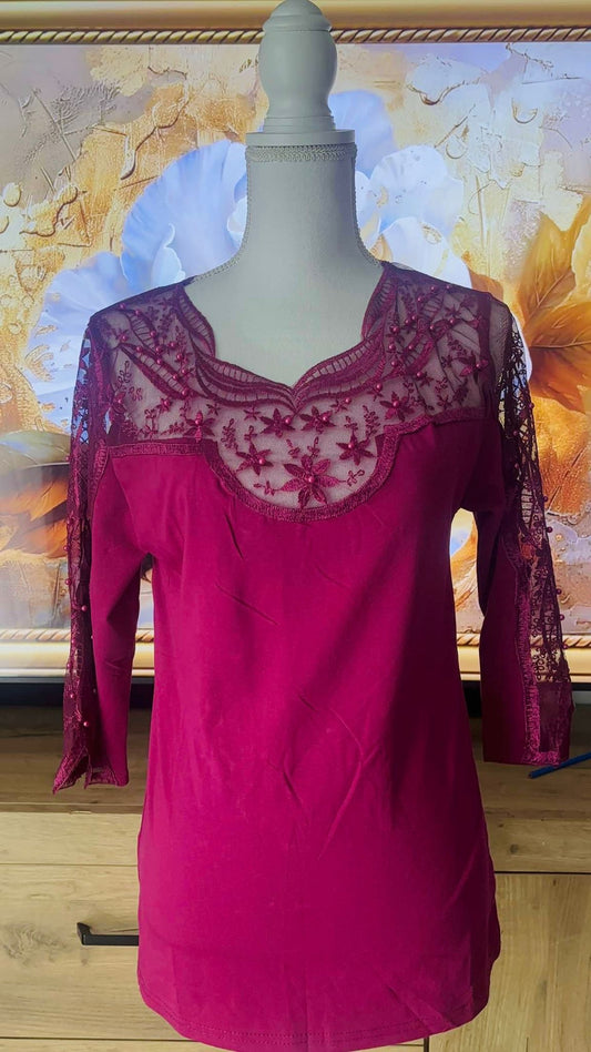 Body en coton Rose Mauve